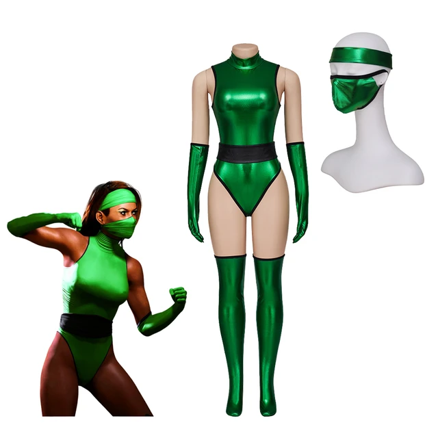 Fantasia de Cosplay Mortal Kombat para adultos, terno verde com máscara,  jogo escuro, roupa ninja, lutador verde - AliExpress