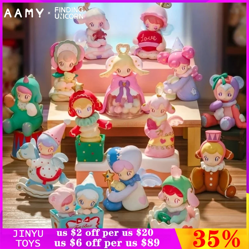 Оригинальная фигурка в виде единорога AAMY, заводная игрушка, семейная серия, милый аниме-фигурка, модная коллекционная игрушка, подарок на день рождения