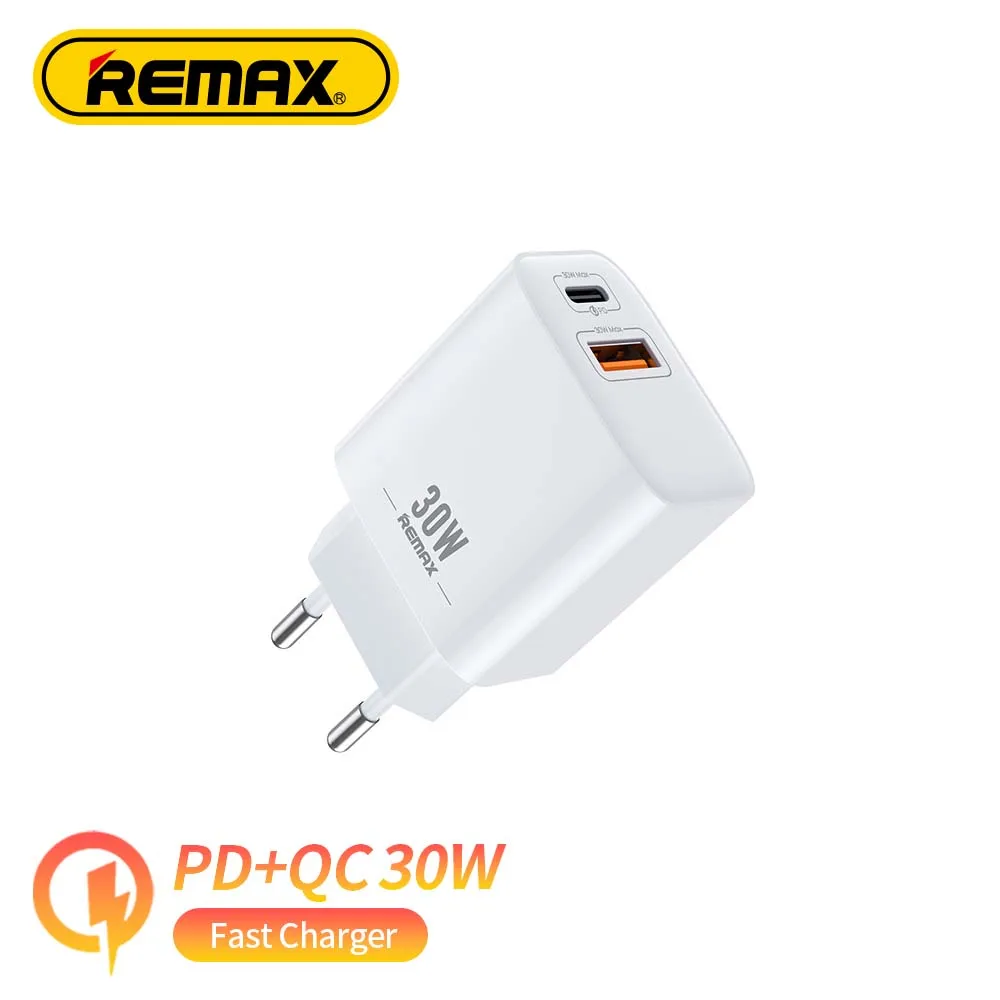 

Remax 30W Charger Support Type C PD QC3.0 Fast Charging USB Port Portable Phone Charger For iPhone 13 12 Pro Max Mini 8 Plus