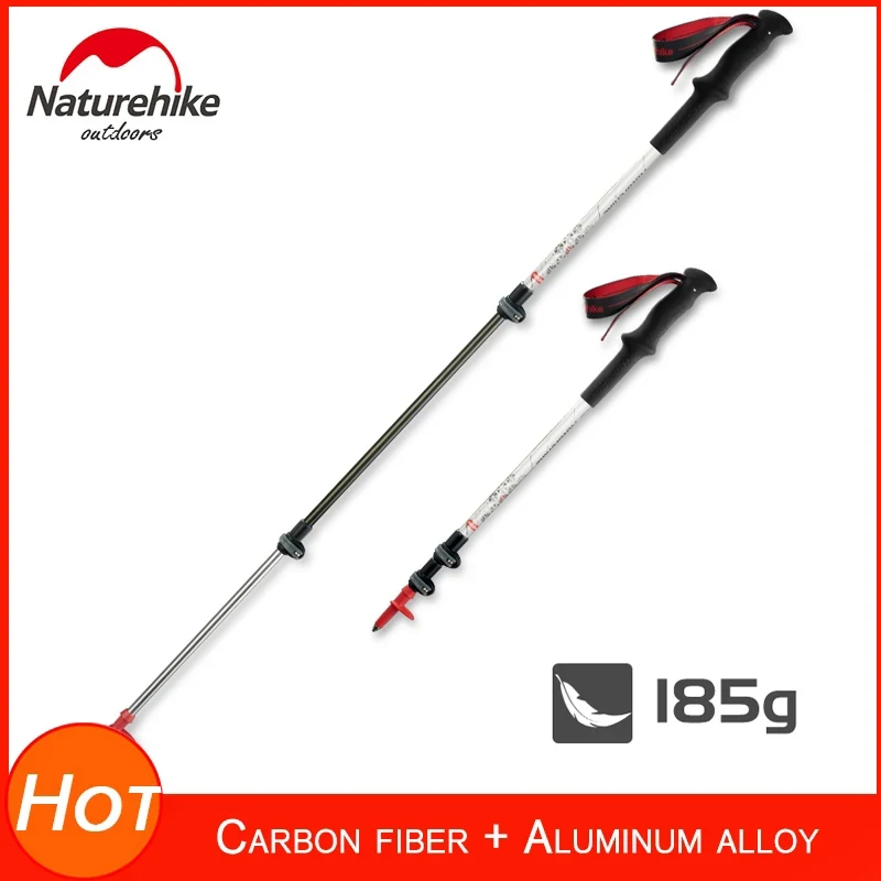 

NatureHike lightweight Telescopic Walking Sticks Trekking Poles Hiking Backpacking Canes Carbon Fiber + Aluminum Alloy