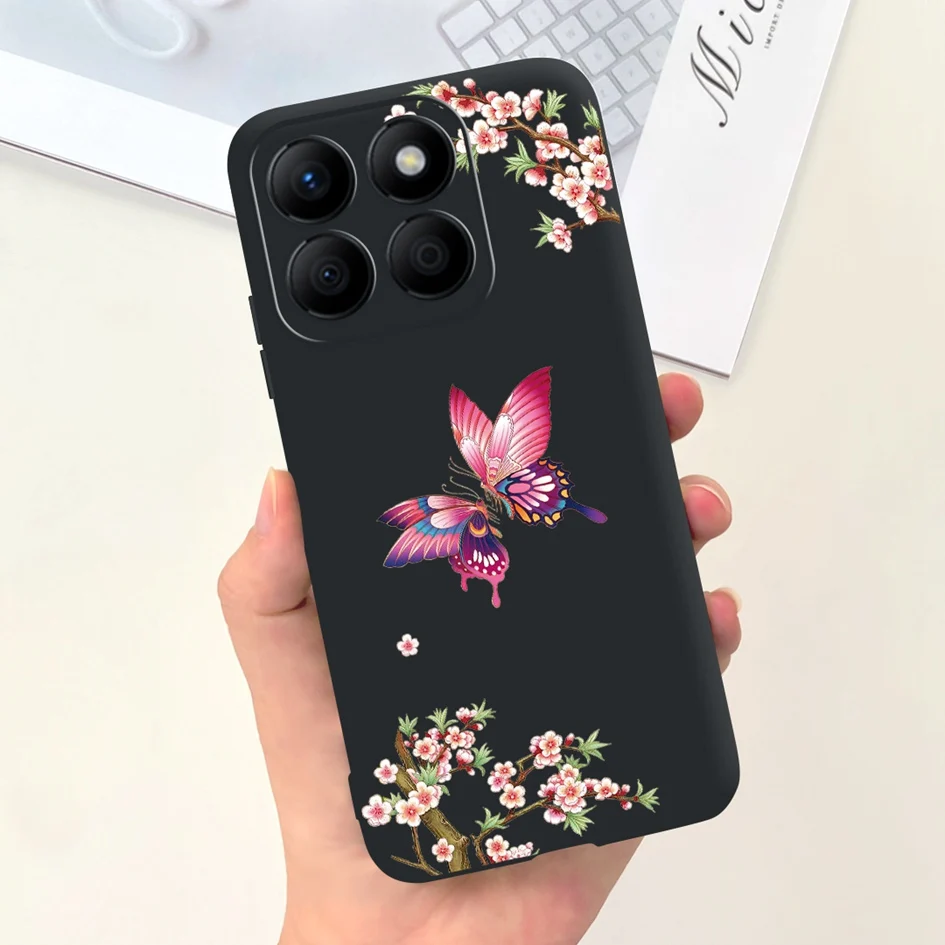 Stylish Floral Moon Soft Silicone Case - Artistic Back Cover