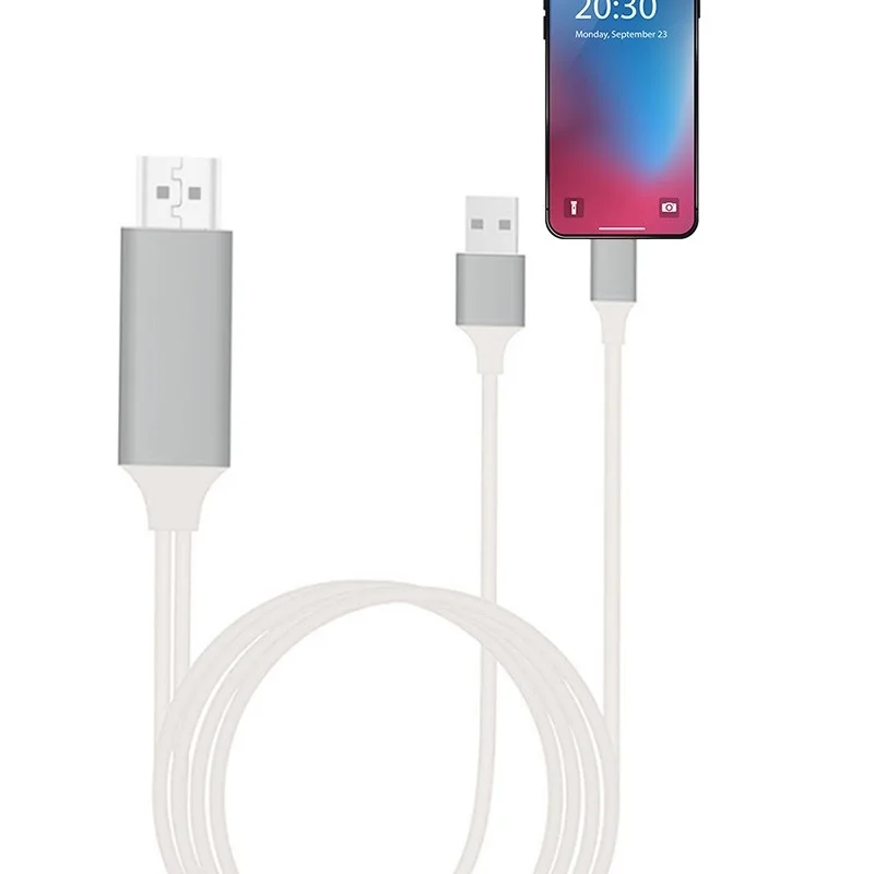 1080P HDTV Cable TV Digital AV Adapter for iphone to HDMI-compatible Cables for iphone 8 7 8plusX XR XS 11 ipad Mini Air Pro