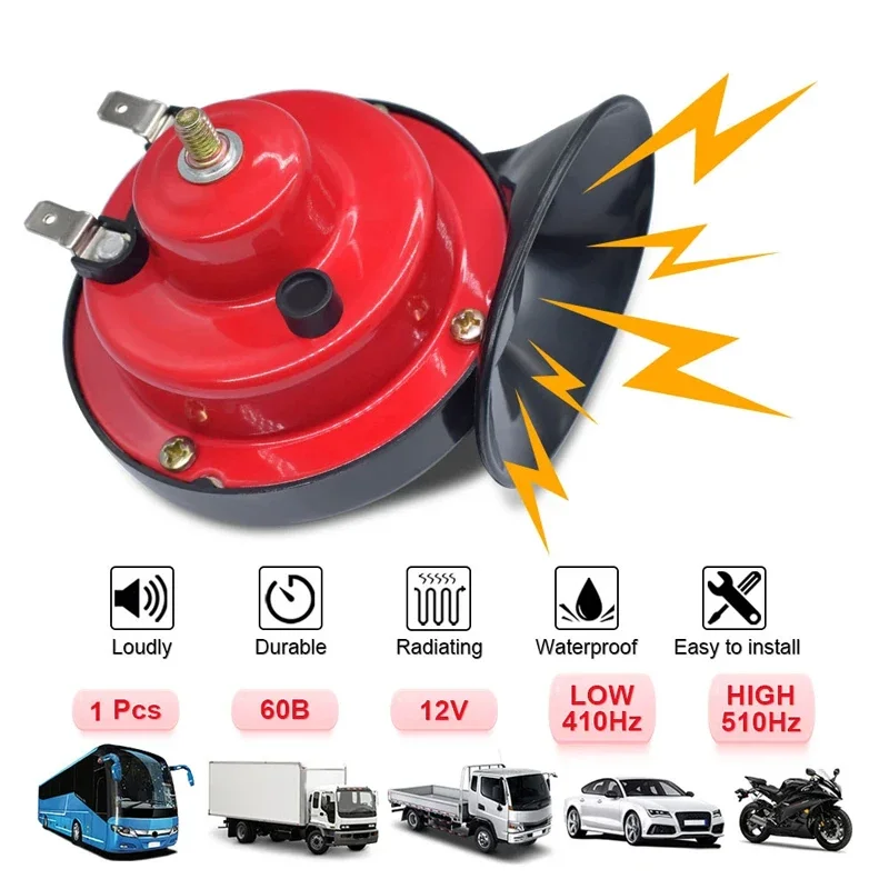 Ceyes universal loud car air horn 12V trumpet motorcycle horn for trucks vehicle electric snail waterproof alarm kit 1pcs air horn electric horn