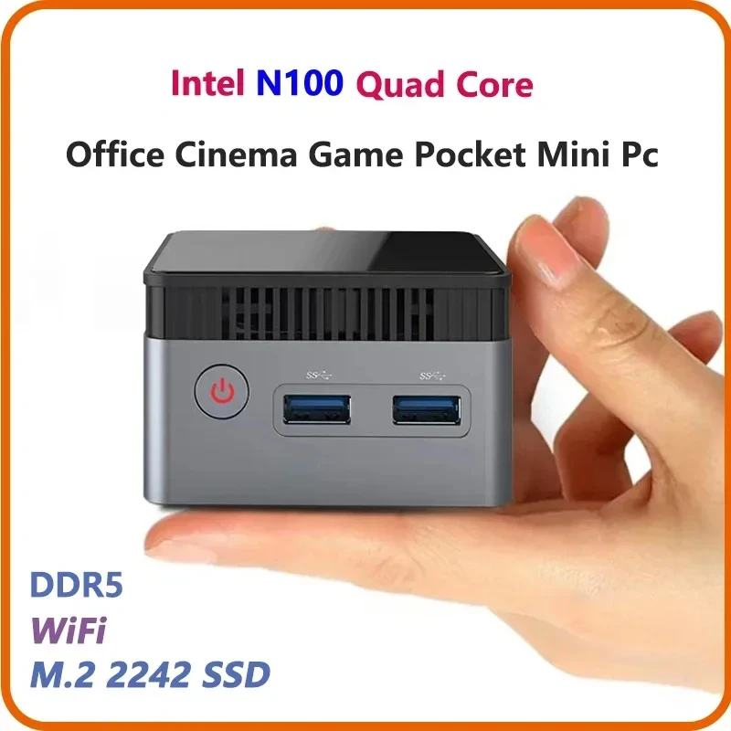 ZX01 PLUS Intel N100 Pocket Mini PC Windows 11 DDR5 12GB 256GB Wifi5 ...