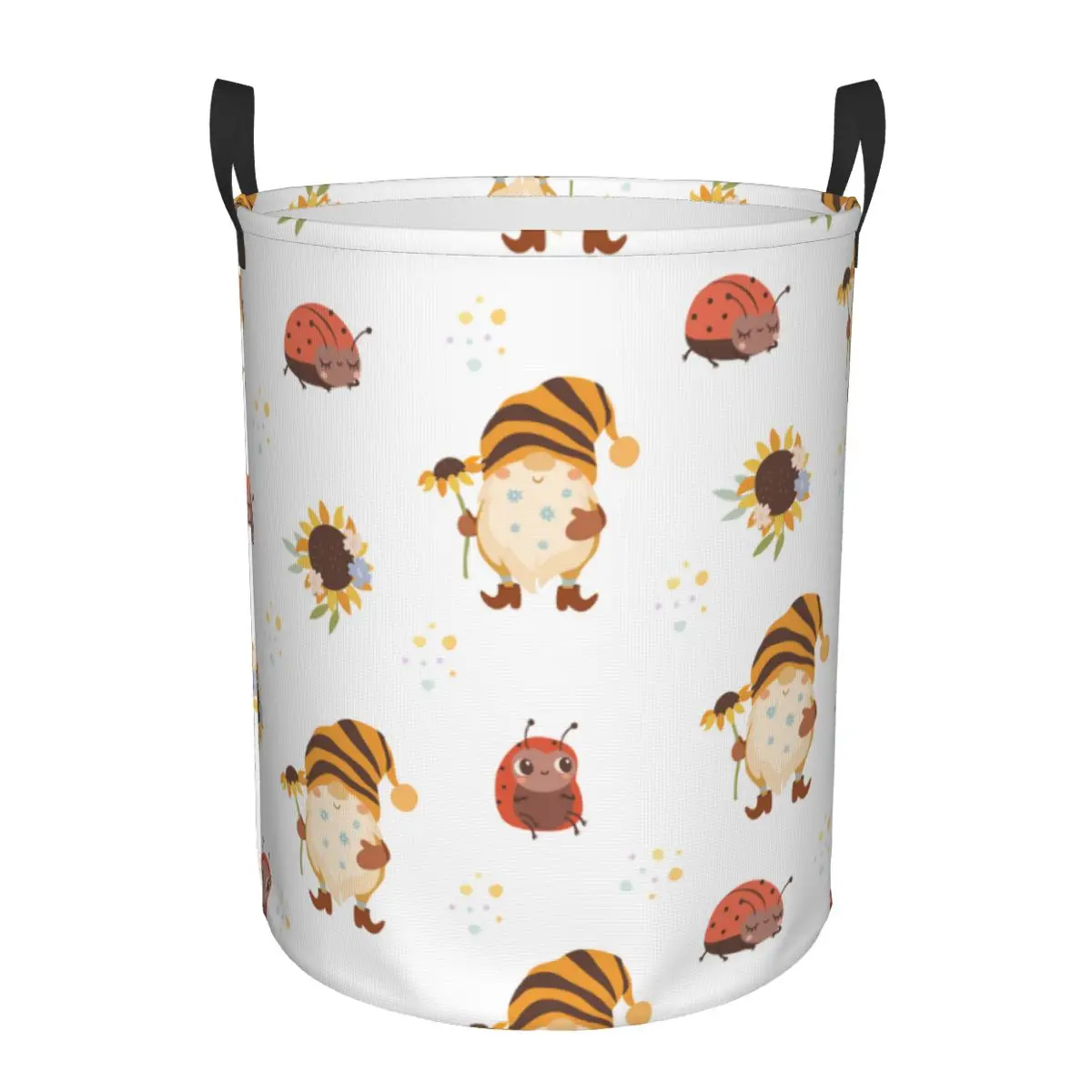 Foldable Laundry Basket for Dirty Clothes Gnomes Ladybugs Storage ...