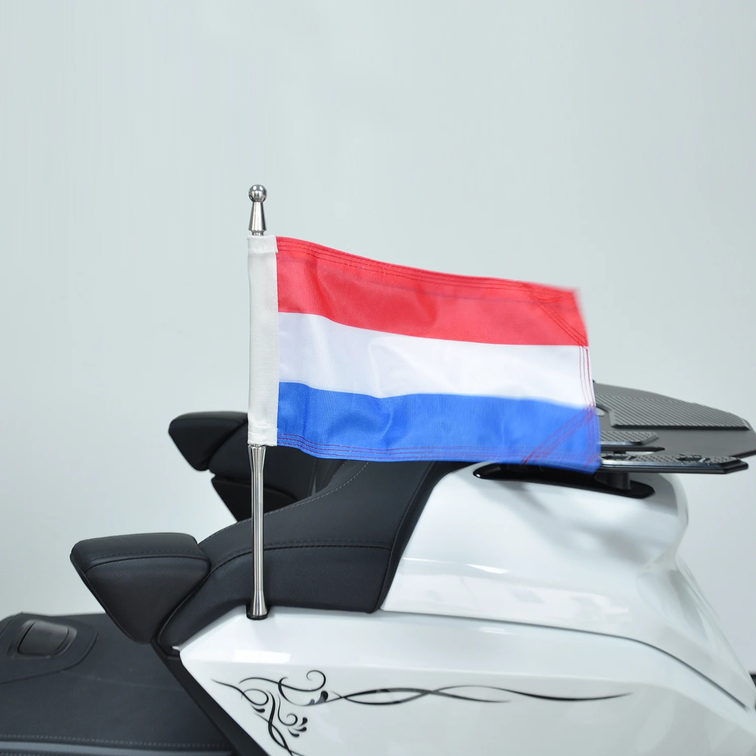 

Panical Netherlands Passenger Rear Trunk Flag Set Flagpole Kit For Honda Gold Wing Tour GL1800 2018-2024 Motorcycle Black