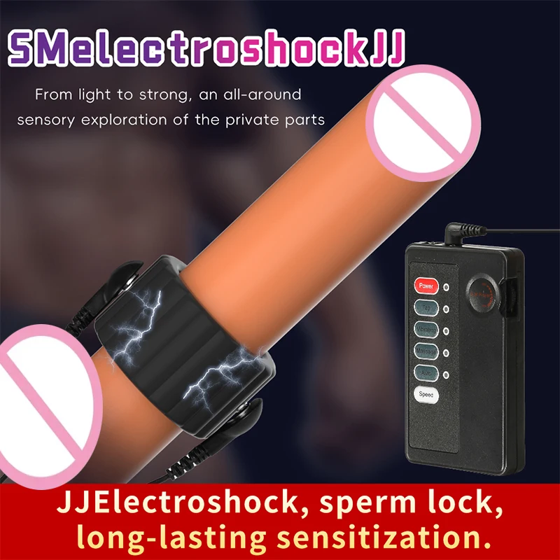 Remote Control Electric Shock Cock Ring Scrotal Penis Stimulator Restraint Sex Toys Persistent Training Punishment Tool Sm Men