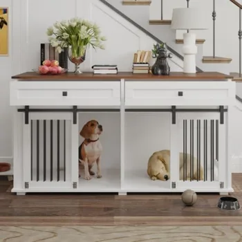 63" Double Dog Crate Furniture 1