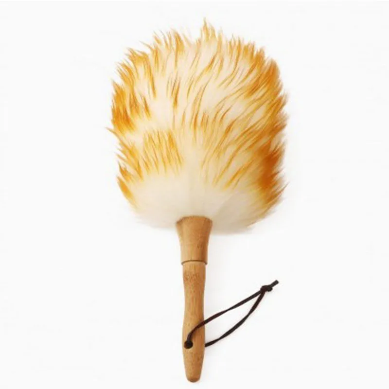 Wool duster brush feather duster Anti-static Lambswool Feather Brush Duster The Dust Brush Feather Duster Dusting Cleaning Wool Dust Broom