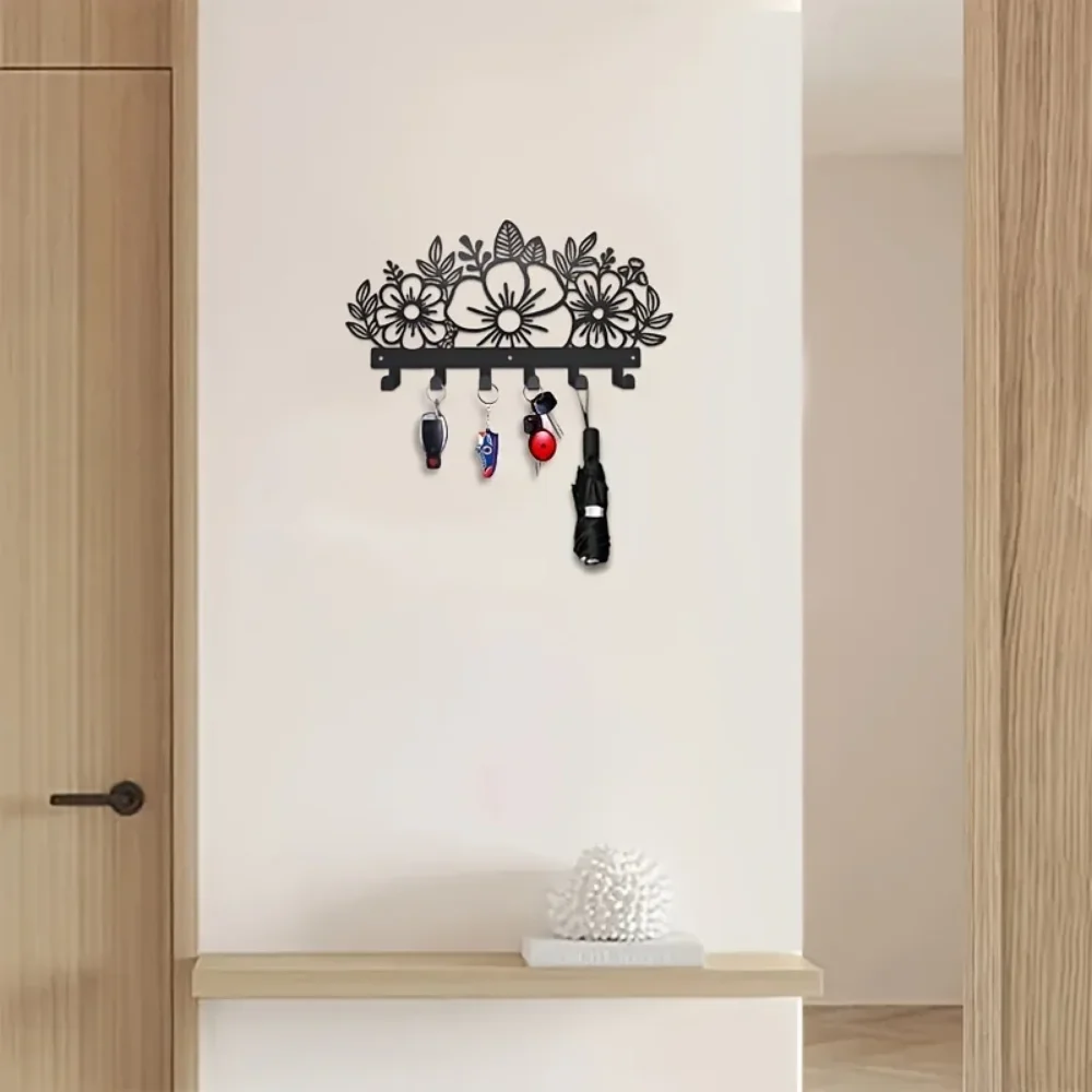 Beautiful Floral Key Holder - Wall Mounted Coat Rack - Wall Decor, Entryway, Bedroom decor Wall-Mounted, Hooks, Key Holder 5