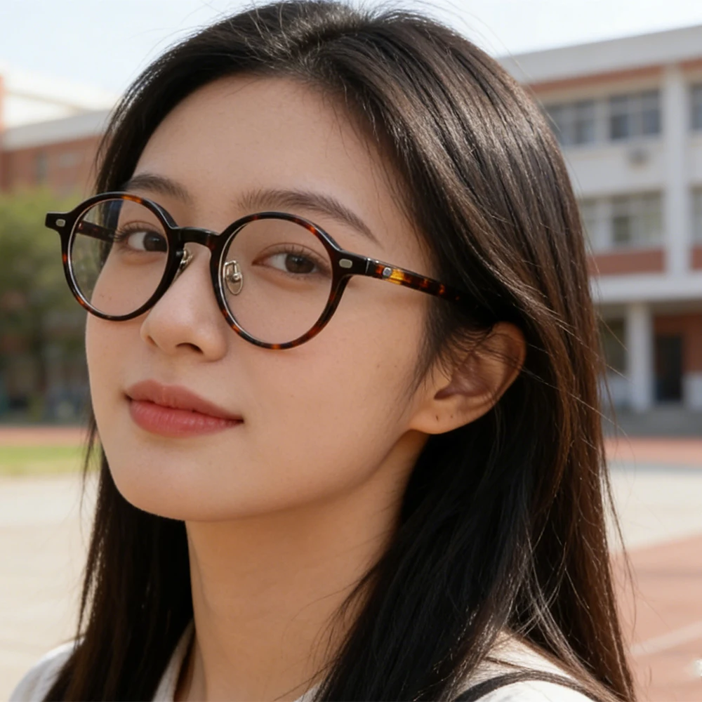 클래식 라운드 아세테이트 안경 프레임 남성 여성 패션 빈티지 브랜드 디자인 H005 초경량 안경 빈티지 스타일 안경 Gafa