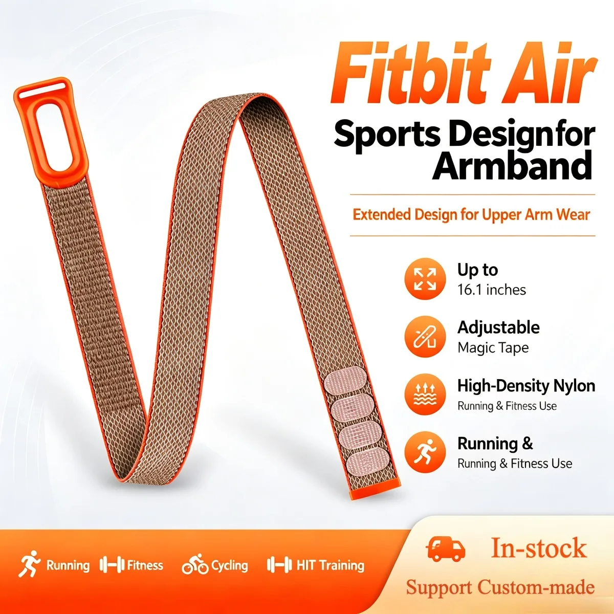 Nylon Loop Velcro Bicep Sport Strap with Magic Stick Wristband
