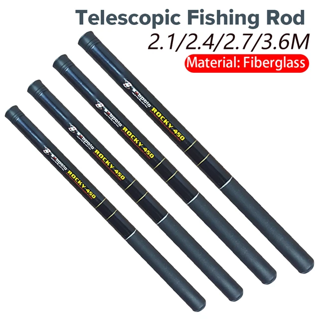 Telescopic Fishing Rod Fishing Rod Fiberglass Travel Fishing Rod Ultralight  2.1/2.4/2.7/3.6M Retractable 40cm for Smaller Waters