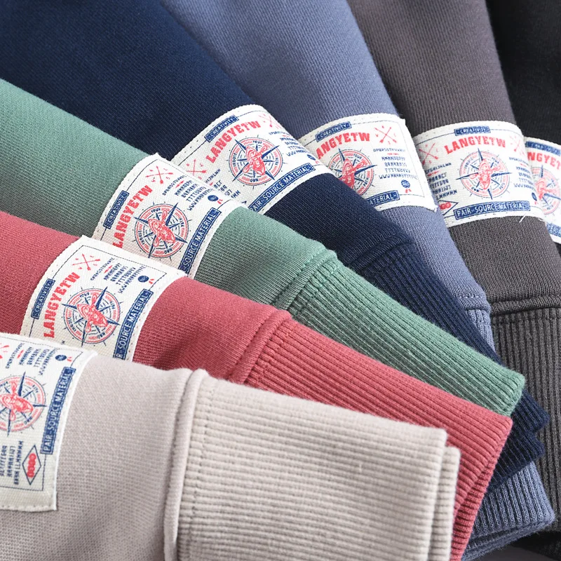 Pullover Streetwear Cotton Men's Sweatshirt Casual Solid Color Long Sleeve Spring Sweatshirt Men Quality Classic Mens Clothes