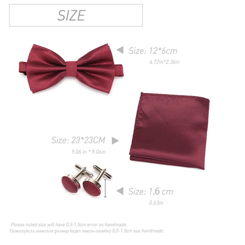 Multicolor Bowtie Pocket Square Cufflinks Set for Weddings and Parties 4 S94b5aba8e0064567aa87308fd9af11ab4 Multicolor Bowtie Pocket Square Cufflinks Set for Weddings and Parties