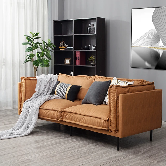 Nordic Fabric Sofa Industry Retro Style Living Room Light Luxury Technology  Cloth Apartment Three-person Sofa - Living Room Sofas - AliExpress