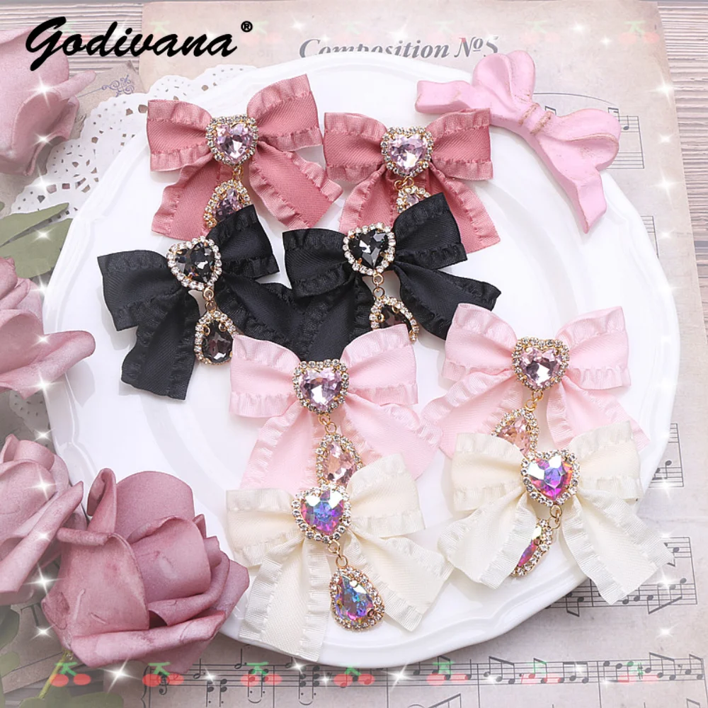 Small Hairpin Water Drop Heart Shape Rhinestone Pendant Wooden Ear Hairclips Headdress Sweet Side Clip Hair Accessories Jewelry 9 5 9 5 5 cm pu jewelry storage box europe style wooden makeup box jewelry have mirror jewelry storage box