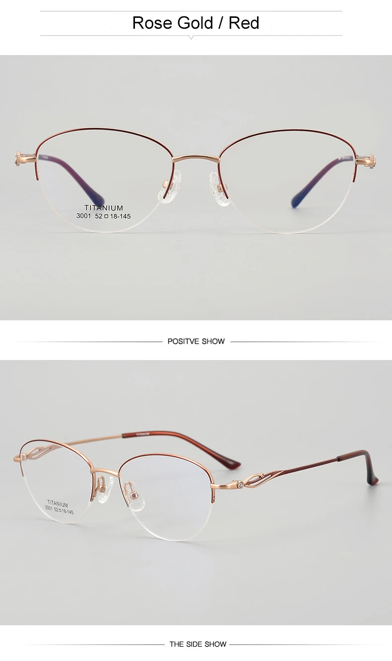 Krasivyy Unisex Semi Rim Oval Square Titanium Eyeglasses 33001 Image 7