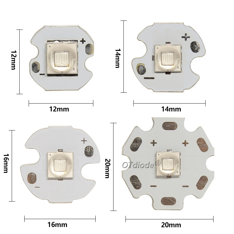 1 pcs epileds 5050 xml 10 w uv 보라색 365nm 395nm 12mm14mm 16mm 20mm pcb 보드에 에미 터 램프 빛 3.4-3.8 v 2800ma 주도