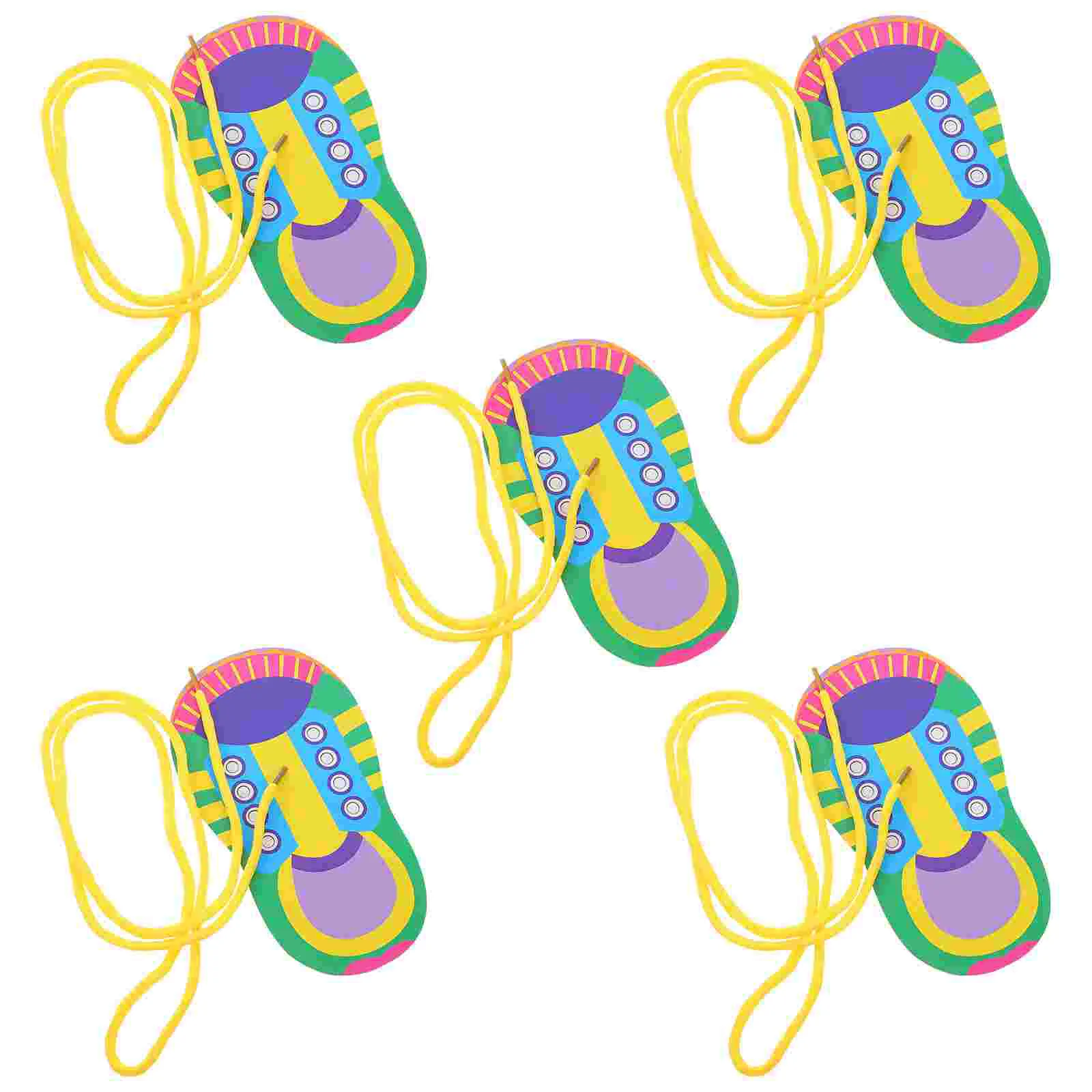 

5 Sets Shoelace Toy Jigsaw Lacing Toys Kids Wooden Puzzle Paper for Learning Tie Children Preschool