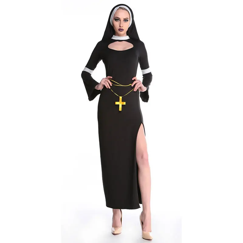 Halloween Costumes For Women The Nun Costume Fantasia Adulto Cosplay Clothing Dress Headscarf Cross |