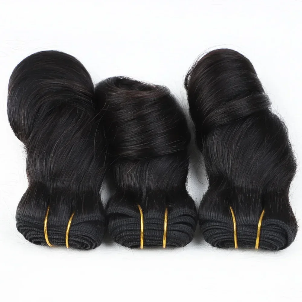 3pcs Loose Wave Short Curly Hair Bundles Brazilian Hair Weave Bundles Human Extension Human
