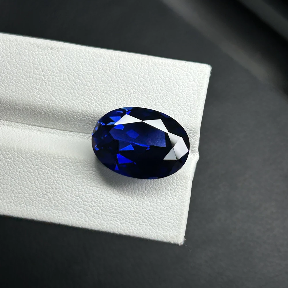 Meisidian 5x7-13x18mm Blue Sapphire Loose Gemstone Beads 34# Corundum Oval Cut Sapphire Stone 5