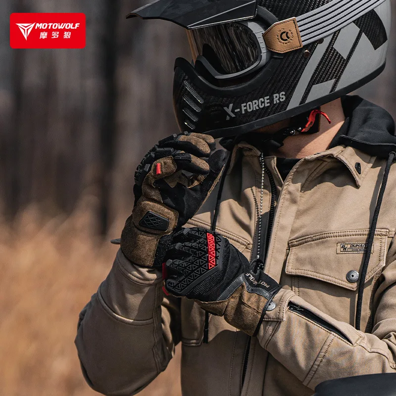Men's Full Finger Touch Screen Motorcycle Gloves TPR Protector