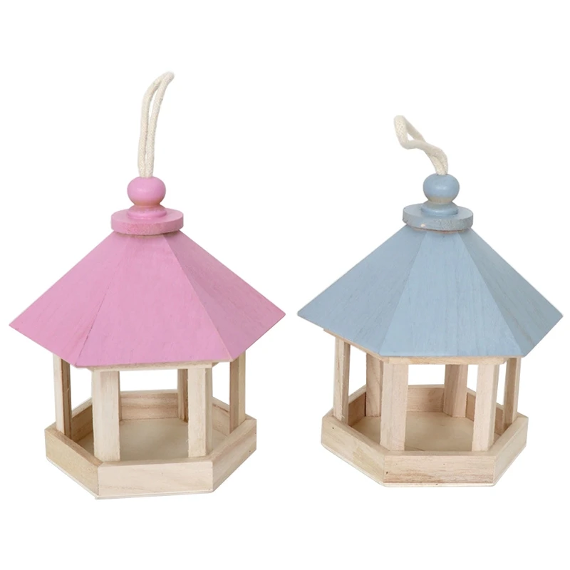 

Wooden Bird Feeder Outdoors Hanging Bird House for Outside Gift for Birds Lover New Dropship