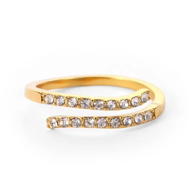 YouthwayExquisiteWhiteCubicZirconiaStainlessSteelOpeningRing