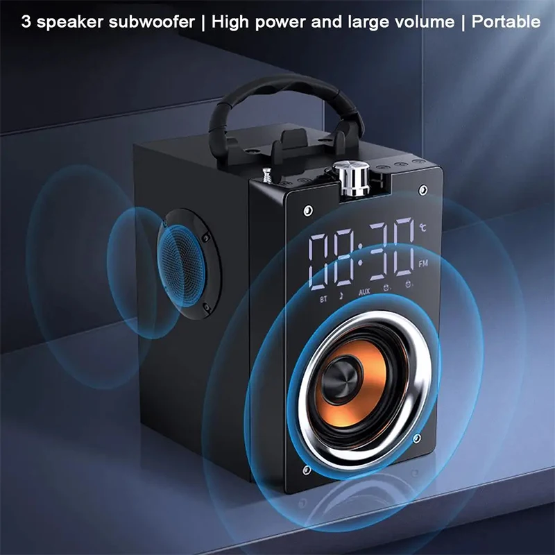 Wooden Super Bass Wireless Bluetooth Speakers Portable High Power Stereo Subwoofer Music Center Support TF FM Radio HIFI_voghion.com
