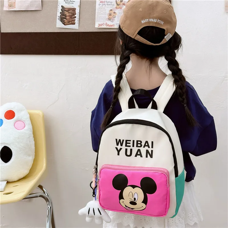 

Disney Mickey Mouse Anime Fashion Brand Children Schoolbag Boys Girls Kindergarten Backpack Printed Cartoon Two-shoulder Kid Bag