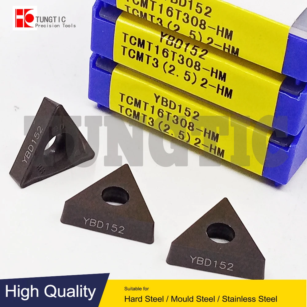 

TCMT16T308-HM YBD152 Milling Cutter CNC Tool Lathe Machining Tools Lathe Cutting Tool Metal Turning Tools Inserts TCMT 16T308