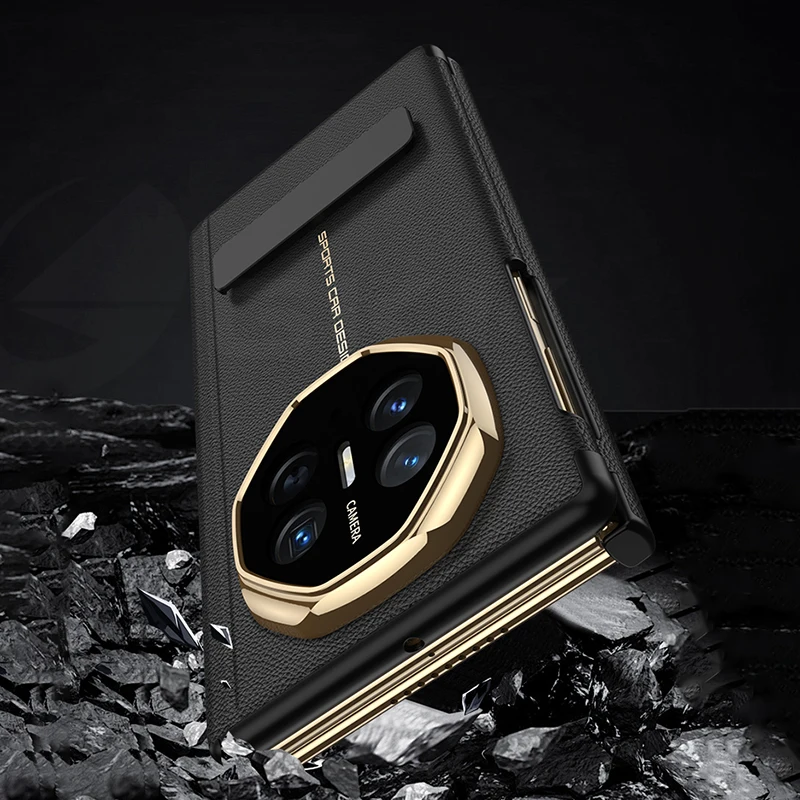 Double Magnetic Hinge All-included Case For Huawei Mate XT Luxury Plating Plain