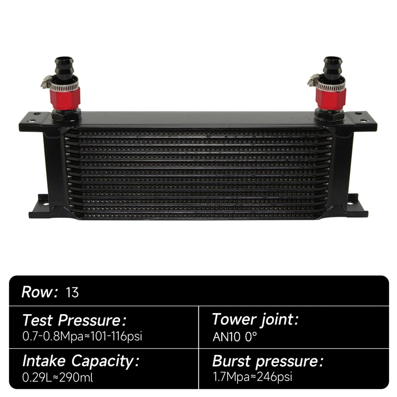

Универсальный 16 РЯД AN10 Двигатель 248 мм 7/8-14 UNF масляный радиатор + 2 шт. 0 ° фитинги BK