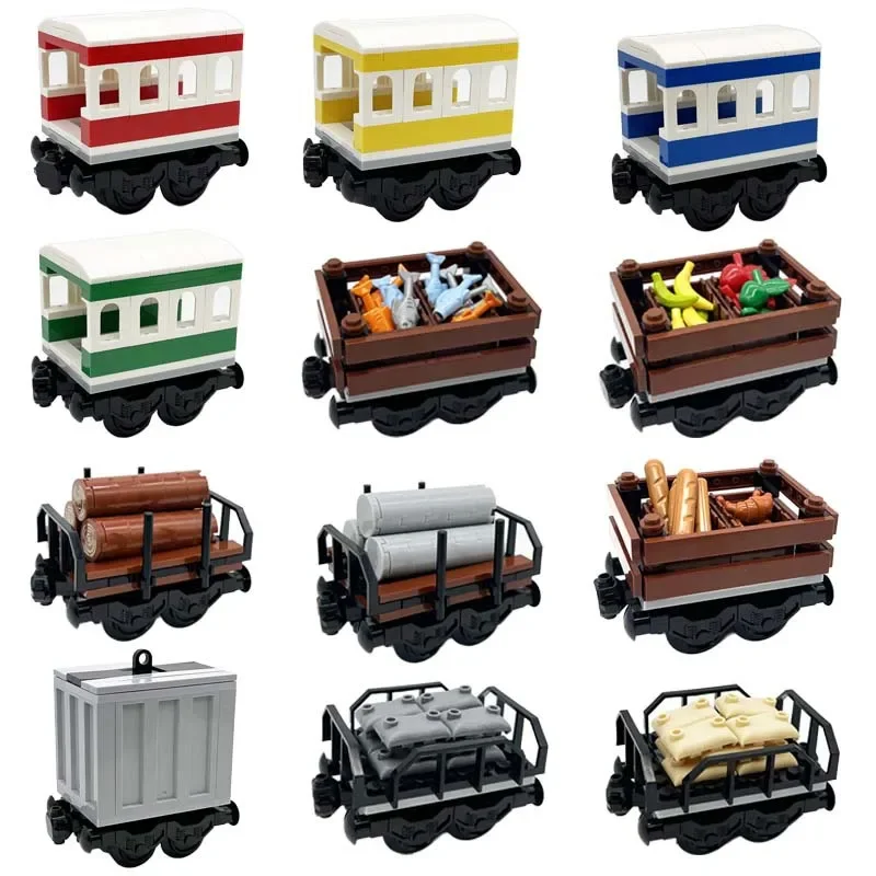 MOC Building Block Train with Connectable Rail Cars