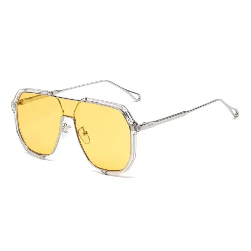1/2PCS Fashion Large Frame Sunglasses Double Beam Polygonal Sunglasses Trendy Car 31758