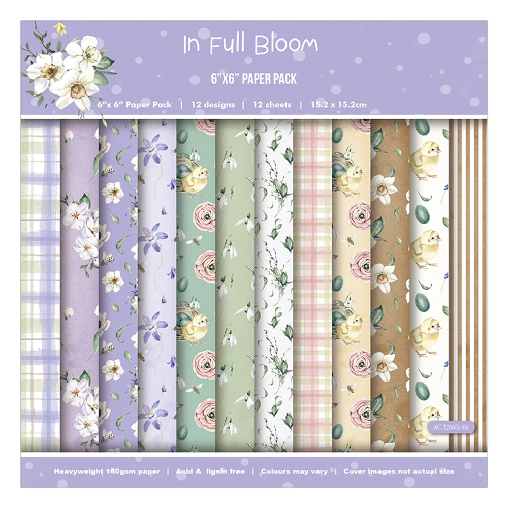 Decorative Papers Small Floral Patterns 6-inch Background Paper 12 Pieces craft paper