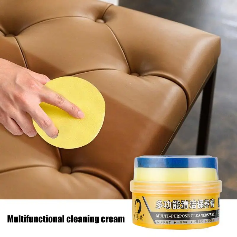 White Shoe Cleaner Cream 350g Leather Conditioner Multipurpose Stain Remover Leather With Sponge For Shoes Silicone Car