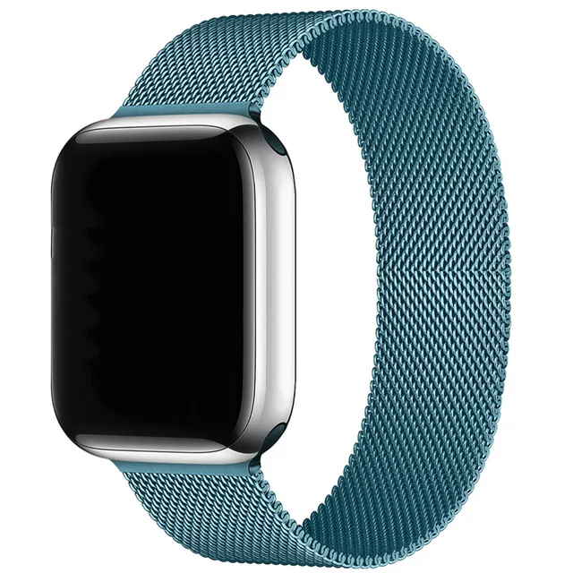Magnetic Band Compatible with Apple Watch 45mm 44mm 42mm Adjustable Milanese Clasp Loop Strap for iWatch Series 7/6/5/4/3/2/1 SE Porcelain Blue
