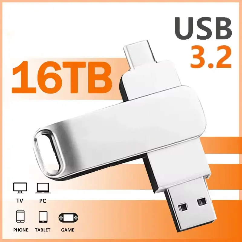 Metal Flash Drives 16TB USB 3.2 High Speed Transfer Pendrive Memory Card Pendrive Flash Disk Memoria Waterproof Stick usb flash drive flash drive pen drive