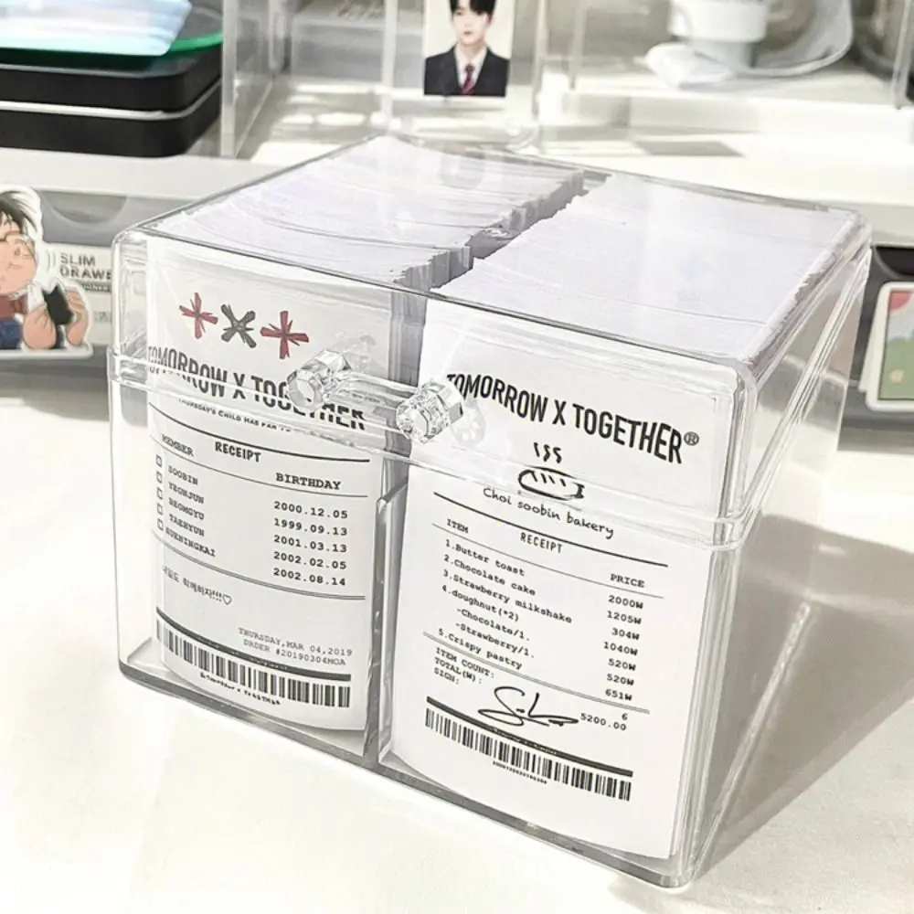 Photo Card Holder Plastic Storage Box Desk Organizer For Kpop Photocard Collection Transparent Acrylic Photocard Storage Box