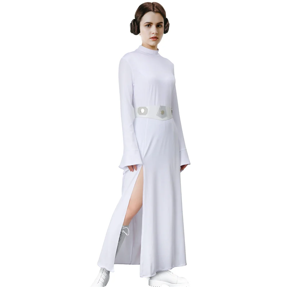 Princess Leia Dress for Women Cosplay Costume Party Dress Movie Halloween Roleplay Outfits