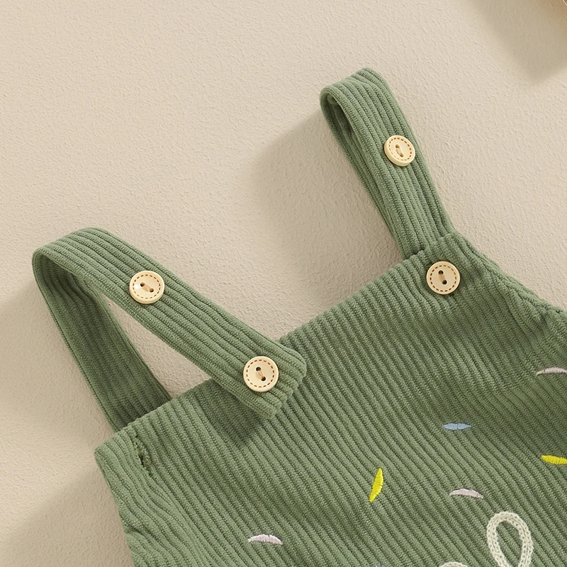 Baby Boy 1st Birthday Outfit One Suspender Romper Bodysuit Corduroy Overalls 1 Year Old Clothes 4