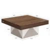 Coffee Table, Square Coffee Table with RGB LED Light, Wood Low Coffee Table for Living Room, Center Table for Living Room 2