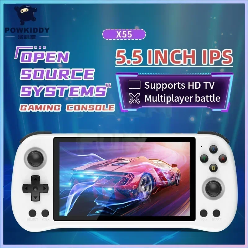 Powkiddy MODEL X55 ジャンク New Powkiddy X55 Handheld Retro Gameboy 5.5 Inch Ips Screen
