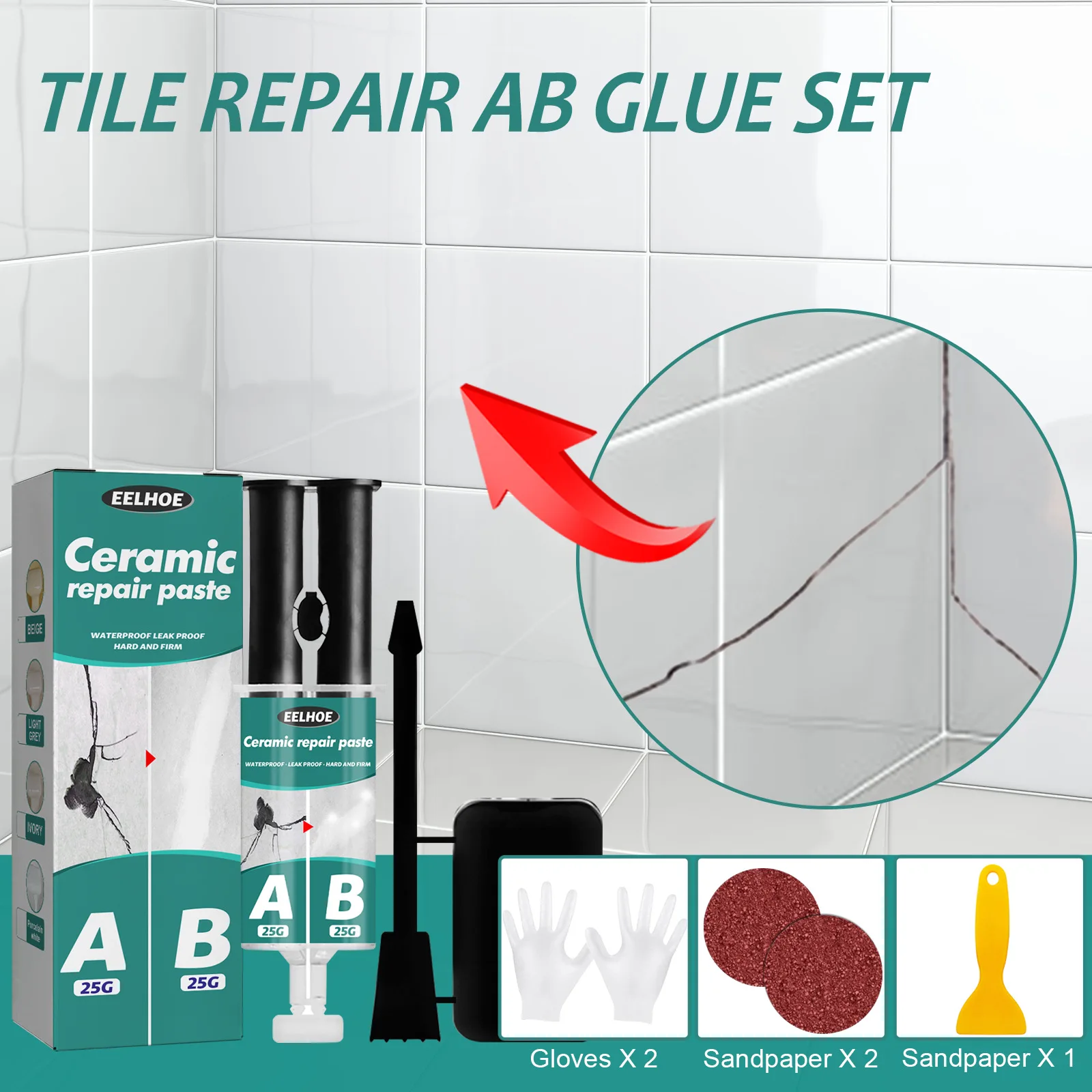 Tile Repair Agent White Black Adhesive Ceramic Tile Repair Glue Marble  Brick Floor Toilet Washbasin Glaze Crack Glue Repair Tool - AliExpress