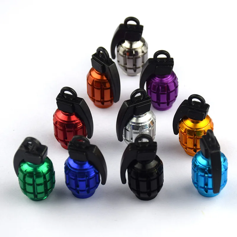 

4x Grenade Tire Valve Stem Caps Wheel Tire Air Valve for ATV UTV Truck Car Motorcycle Bike Universal