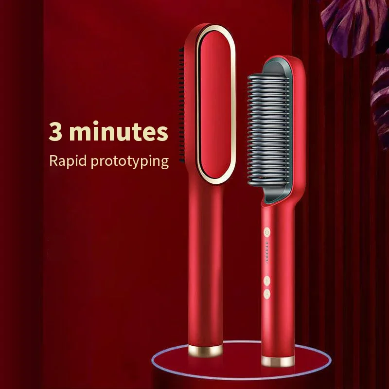 Hot Air Hair Brush Comb Straightening Dryer Hot Brush Flat Iron Hair Straightener Ceramic Electric Heat Comb Styler Tool