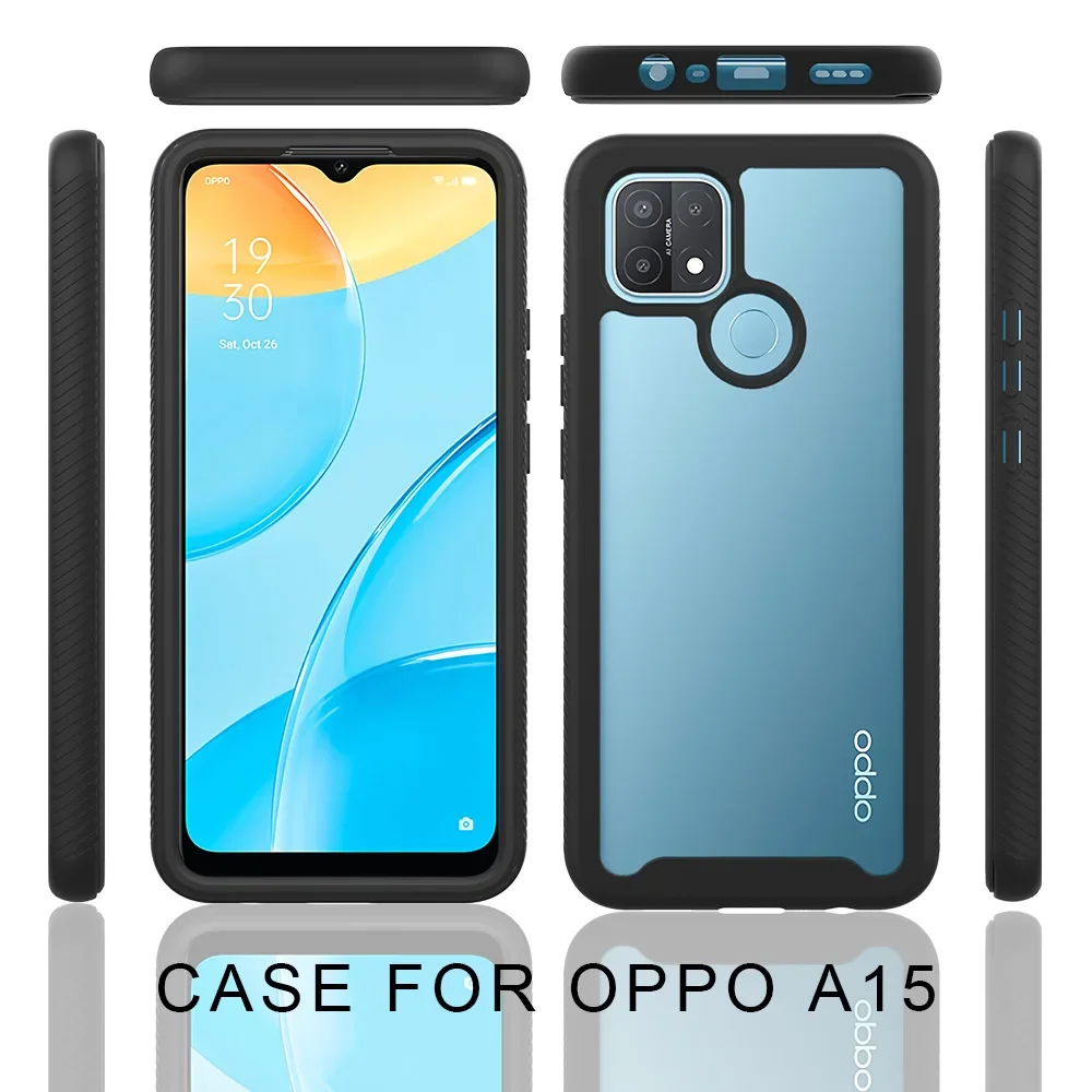 TPU/PC Sky Case for Oppo A15 Funda Capa Two Layer Structure Hybrid Shockproof Shell Durable Heavy Duty Phone Cover 6